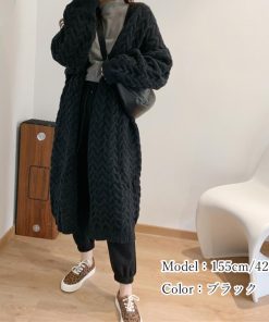 ニット・セーター | ケーブル編みニットカーディガンロング