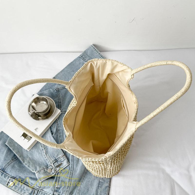 女性用バッグ | カゴバッグ ハンドバッグ ストローバッグ トートバッグ 夏バッグ 手持ち 大きめ 高級感 可愛い おしゃれ かごバッグ 夏 軽量 大容量 手提げ