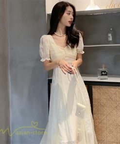 マキシ | ワンピース レディース スクエアネック 半袖 着痩せ 気質 可愛い 20代 30代 40代 サマー お出かけ Aラインワンピース サマーワンピース ロング丈 ワンピース