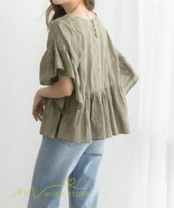 シャツ・ブラウス | シャツ ブラウス レディース きれいめ 春秋 40代 30代 韓国風 フレア 通勤 女性 服装 スーツ 大人 無地 着痩せ オフィスカジュアル 半袖ブラウス 上品 春夏