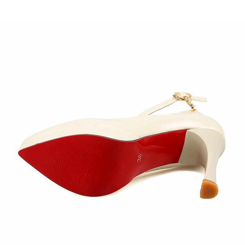 パンプス | ハイヒール シューズ ポインテッドトゥ ヒール 大きいサイズ レディース 走れる 細ヒール アンクルストラップ 宴会 歩きやすい ストラップ