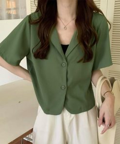 テーラードジャケット | ベーシッククロップド丈半袖ジャケット