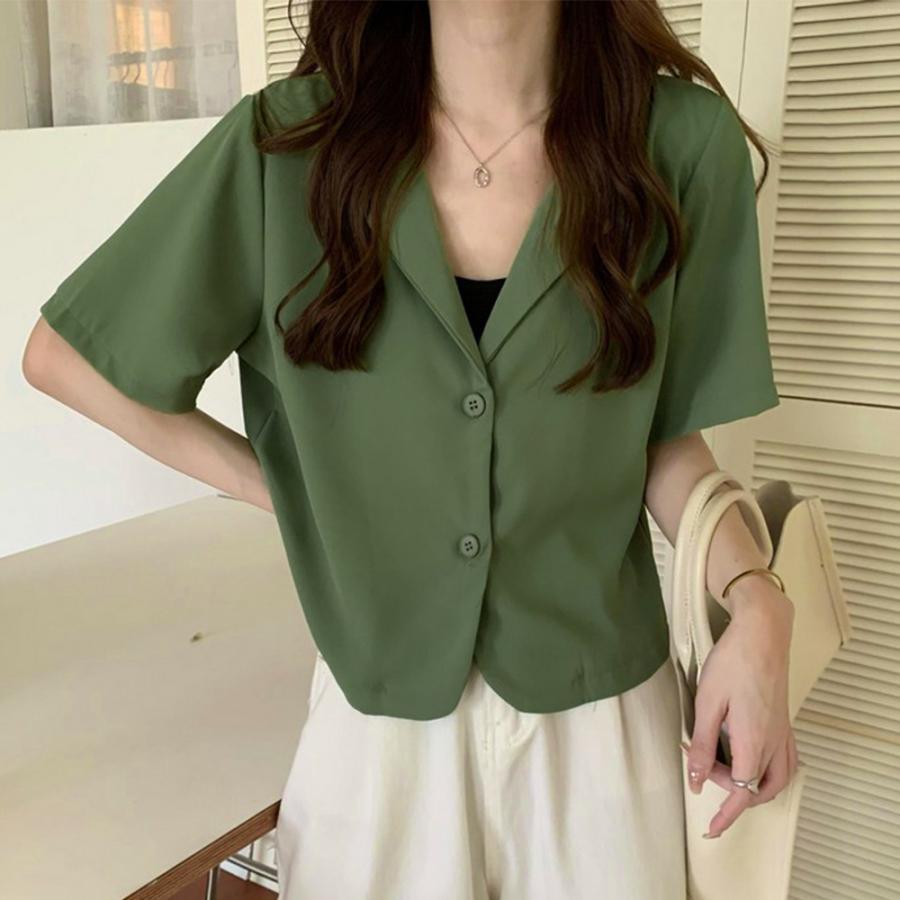 テーラードジャケット | ベーシッククロップド丈半袖ジャケット