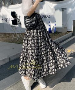 スカート | フレアロング レディース シフォンシフォン マキシマキシ 無地 体型カバー ウエストゴム マキシ丈 ひざ下 花柄 上品 膝下