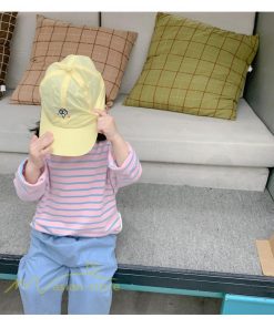 衣装 服 | Tシャツ 2021新作 子供 キッズTシャツ 韓国風 長袖 無地 ストライプ クルーネック おしゃれ 可愛い シンプル アウトドア 8色 お出かけ 男女兼用 春物 着回し