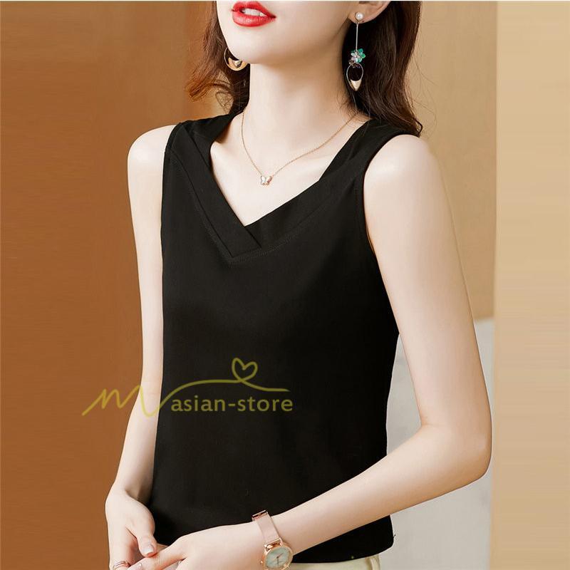 キャミソール タンクトップ | トップス タンクトップ レディース ノースリーブ Vネック Vネックタンク コットン 20代30代40代50代 ママ 母 快適 お出かけ カシュクール インナー カジュアル