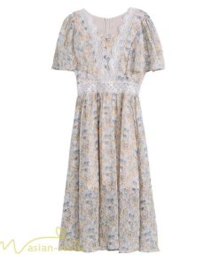 ミディアム | Aラインワンピース レディース 着痩せ ワンピース 花柄 エレガント おしゃれ 大きいサイズ 夏新作 サマーワンピース 上品 40代 20代 カジュアル 30代 日常感