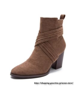 ショートブーツ | 大きいサイズ26.5cm レディース 上品 ブーツ 秋冬 春 チャンキーヒール 太ヒール ハイヒール サイドファスナー 大人 黒ブーツ ポインテッドトゥ