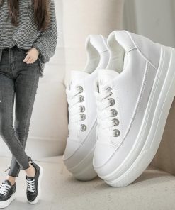 スニーカー | 厚底シューズ レディース 厚底 レースアップ ラウンドトゥ ウォーキングシューズ 靴 白 シューズ 厚底スニーカー ローカット スポーツ 黒