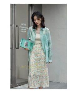 スカート | ロングレディース シフォンロング スカートシフォンロング マキシシフォン 花柄 春夏秋冬 Aライン カジュアル 体系カバー