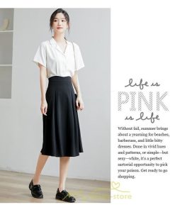 スカート | 膝丈 フレアレディース 春 夏 春夏 黒 シンプル ひざ丈 無地 ミモレ丈 秋 お出かけ リクルート 面接 通勤 就活 高級感 OL 上品　 オフィス