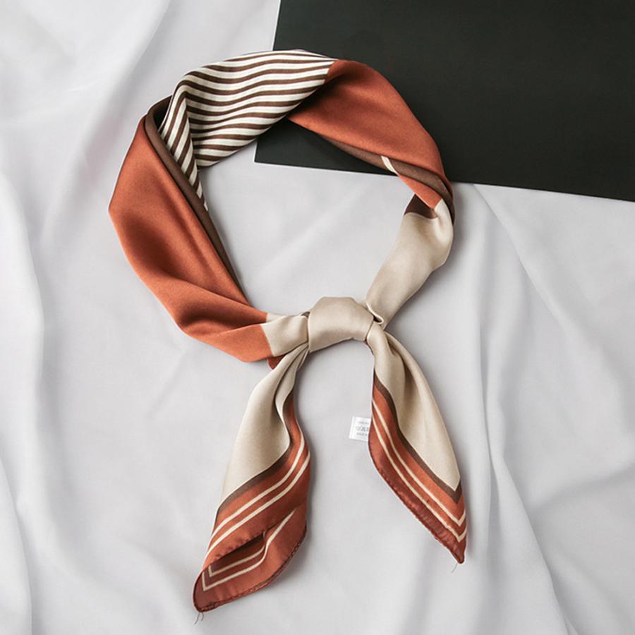 その他小物 | シルク風スカーフ 首巻き 配色バンダナ