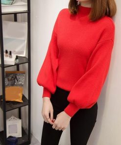 ニット・セーター | ニット レディース ショート丈 パフスリーブ セーター トップス 可愛い 通学通勤 インナー ニットセーター 柔らかい 秋冬 ストレッチ パフスリーブニット