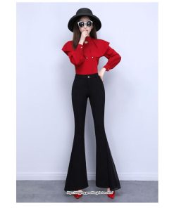 チノ・テーパード・ジョガー・スキニーパン | ロングパンツ レディース ハイウエスト フレアパンツ 着痩せ 通勤 OL オフィス 美脚ライン 秋冬 暖か オシャレ 50代 30代 無地 20代 40代 送料無料