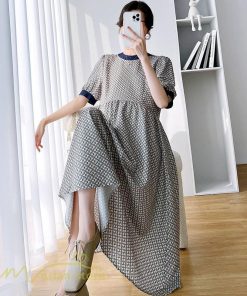 ワンピース | マタニティレディース マタニティウェア 夏 韓国風 Aライン 半袖 柄 産前 マタニティ サマー送料無料 膝丈 お出かけ 大きいサイズ 上品