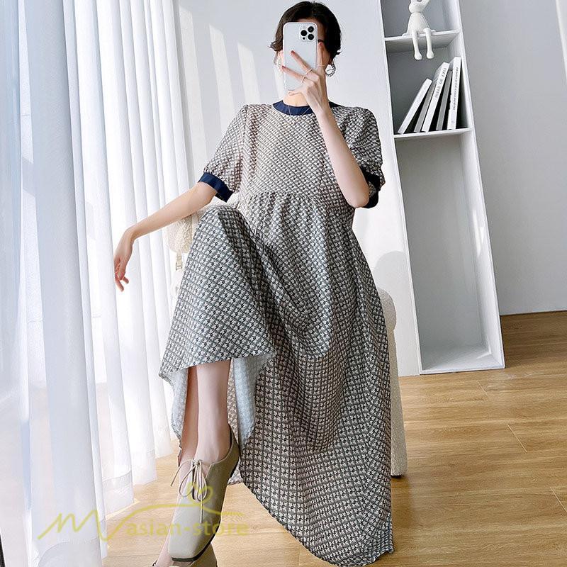 ワンピース | マタニティレディース マタニティウェア 夏 韓国風 Aライン 半袖 柄 産前 マタニティ サマー送料無料 膝丈 お出かけ 大きいサイズ 上品
