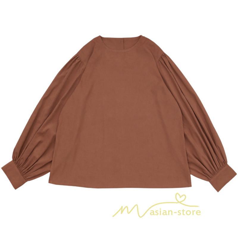 シャツ・ブラウス | 長袖ブラウス 綿100%ブラウス レディース シャツ 秋物 パフスリーブブラウス 無地 トップス 長袖 夏秋物 20代30代 可愛い ゆったりシルエット OL 大人