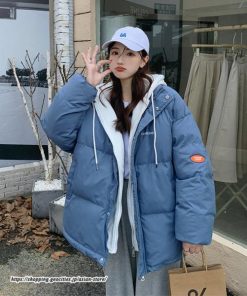 ダウンジャケット コート | フェイクレイヤードダウンジャケット 重ね着風ジャケット 中綿ジャケット アウター ダウン 防風 防寒 フード付き 秋冬コート ジップアップ レディース