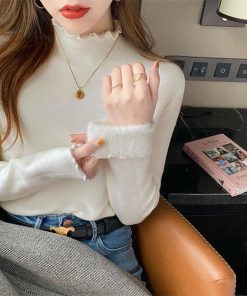 ニット・セーター | 裏起毛ハイネックニットトップスレディース