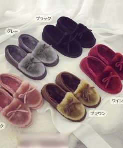 パンプス | 秋冬 レディース 痛くない パンプス ムートン ボア ぺたんこ