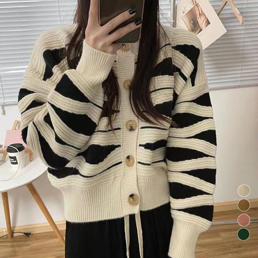 ニット・セーター | ニットカーディガン 秋冬レディース 配色