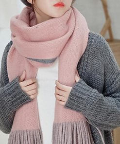 マフラー | フリンジレディース リバーシブル 大判 秋冬 厚手無地 ストール かわいい リバーシブル