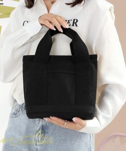 女性用バッグ | ミニトートバッグ レディース 仕切り キャンバス 帆布 ランチバッグ シンプル おしゃれ 通勤 通学 3つ仕切り マザーズバッグ かわいい おしゃれ 収納 多機能