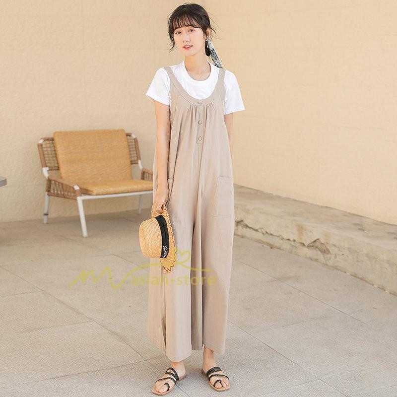 オーバーオール サロペット | サロペット レディース オールインワン 春夏 パンツ オーバーオール 秋冬 楽ちん ゆったり 無地 体型カバー カジュアル 気質 着痩せ ワイドパンツ 無地