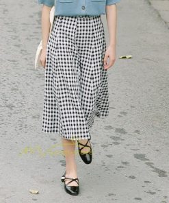スカート | チェック柄 ロング丈 フレア ボトムス レディース フェミニン デイリー 上品 20代30代40代50代 カジュアル 着痩せ お出かけ 体系カバー 通勤通学 夏物