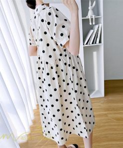 ワンピース | マタニティレディース 着痩せ ゆったり 半袖 ドット柄 妊婦服 マタニティウェア 上品 サマー マタニティ お出かけ カジュアル 膝丈