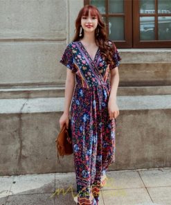 マキシ | ワンピース レディース ワンピ ロングワンピ ロング コットン ゆったり 夏 リゾート サマードレス かわいい 大人 Vネック オトナ 着痩せ レトロ 個性的