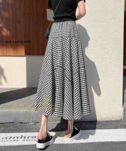 スカート | フレア フレアマキシ ロングコットン ウエストゴム マキシチェック柄 レトロ風 20代30代40代50代 通勤通学 カジュアル