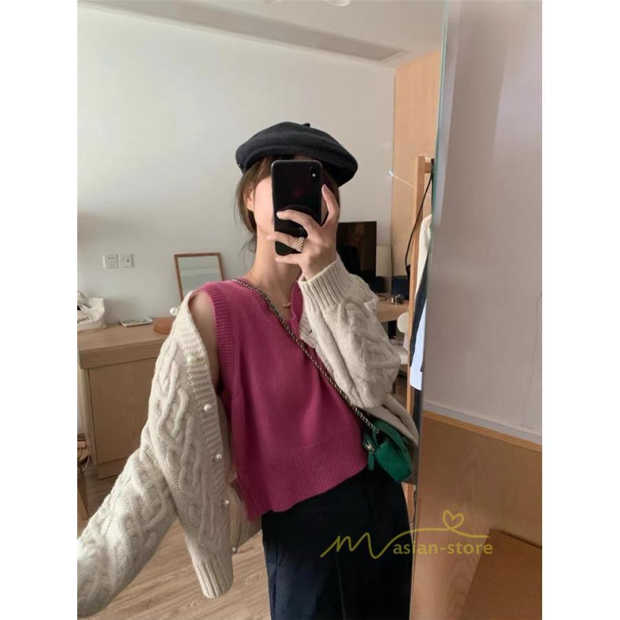 カーディガン | ニットショート丈 アウター レディース 羽織り 無地 長袖 ライトアウター セーター 秋冬 ニット 可愛い 20代30代 通学通勤