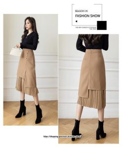 スカート | ロングプリーツカート Aライン 秋冬 レディース ボトムス 通勤 着痩せ キレイめ 20代30代40代50代 カジュアル 上品 ラシャ 大人気