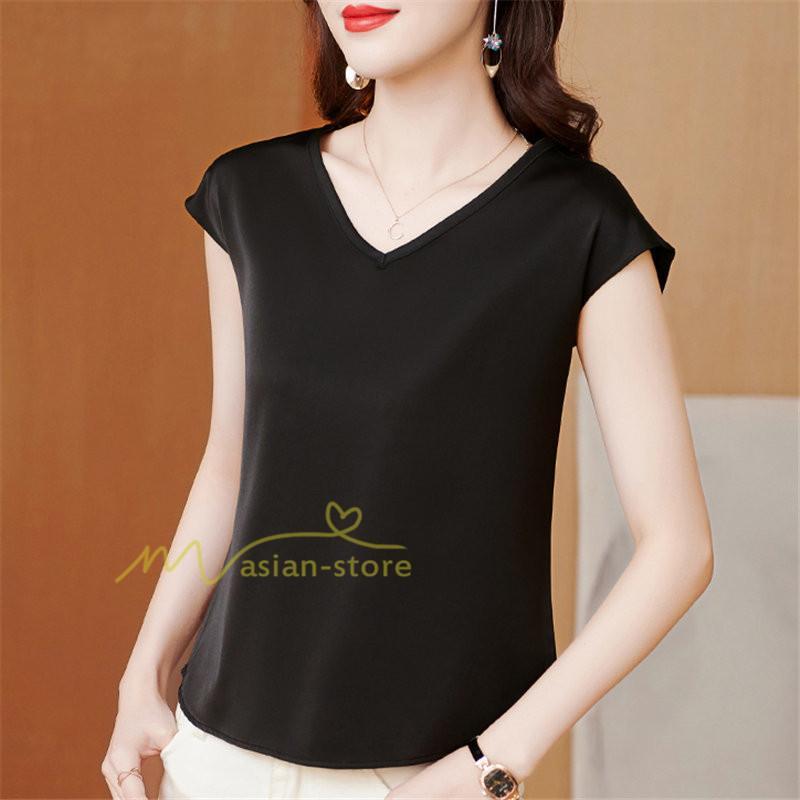 tシャツ・カットソー | Tシャツ レディース チュニック 春 夏 春夏 チュニックTシャツ カットソー 半袖 20代30代40代50代 ママ シンプル カシュクール お出かけ カジュアル インナー