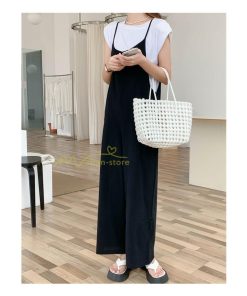 オーバーオール サロペット | サロペット オーバーオール オールインワン ワイドパンツ レディース 無地 キャミ ガウチョ 20代30代40代 着痩せ 可愛い 送料無料 ワイドサロペット