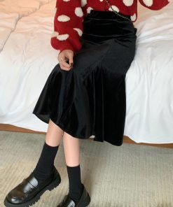 ロングスカート | マーメイドスカート ベルベット 韓国風