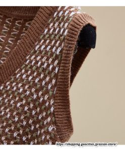 ベスト | ニットレディース トップス Vネック タンクトップ ノースリーブ 袖なし インナー ニット 女ニット 20代30代 重ね着風 レイヤード風 セーター