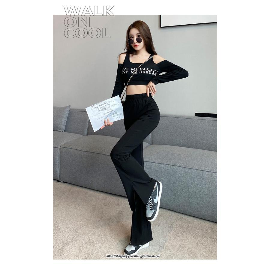 チノ・テーパード・ジョガー・スキニーパン | パンツ レディース フレアパンツ ロングパンツ 千鳥格柄 ブラック スリット カジュアル ハイウエスト お出かけ かわいい スキニーパンツ トレンド おしゃれ