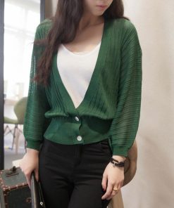 カーディガン | 薄手 大人 透け感 ゆったり 防寒 リブ ボリューム袖 オフィス 羽織 ドルマン トップス レディース