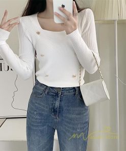 ｔシャツ・カットソー | リブカットソー レディース 秋 秋服 トップス 長袖 ロングスリーブ リブ カットソー 綿混 秋コーデ インナー 伸縮性 ショート丈 タイト スリム ニットソー