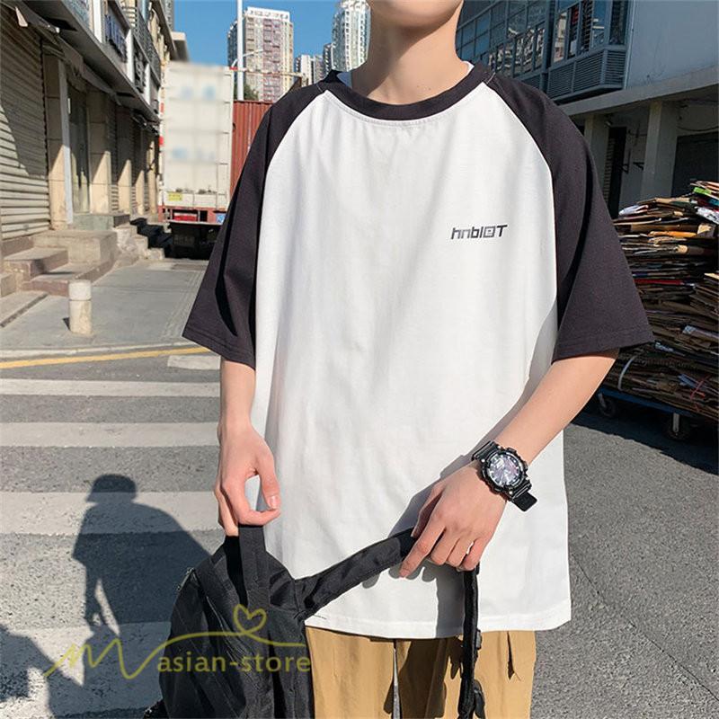 Tシャツ | 夏新作 メンズ Tシャツ 半袖 切り替え カジュアル シンプル カットソー 半袖トップス お出かけ クルーネック 日常感 メンズゆったり