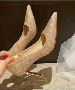 パンプス | 痛くない ハイヒール 4cm6cm8cm8cm ポインテッドトゥ 通勤 脱げない シャンパン シルバー 走れる レディース OL 20.5-26.5cm 通勤 春 ビジネス