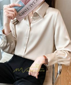 シャツ・ブラウス | ブラウス レディース オフィス おしゃれ 長袖 開襟 シャツ ビジネス OL 事務服 無地 長袖シャツ ファッション 優雅 エレガント カジュアル 通勤 細身 着回し