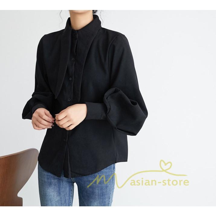 在庫ある | 短納期シフォンブラウスレディース パフスリーブシャツ ビジネスブラウストップス オフィスフォーマルシャツブラウス 薄手 春夏衣装 通学通勤 着痩せ OL 無地