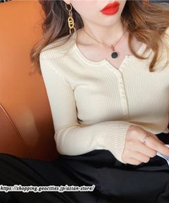 ニット・セーター | カットソー ニット レディース リブニット 長袖 秋冬 春 トップス スリム ストレッチ インナー 無地 着痩せ 長袖ニット 長袖カットソー プルオーバー 通学通勤