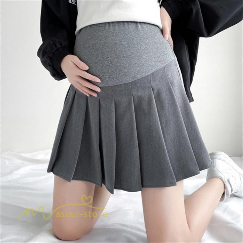 スカート | マタニティレディース ミニ夏 サマー マタニティウェア きれいめ プリーツ可愛い ママ おしゃれ 韓国風 無地 ウエスト調整 上品