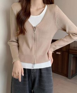 ニット・セーター | レイヤード風ニットトップス バイカラー