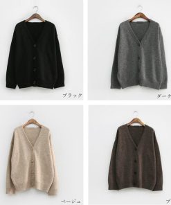 カーディガン | ニットレディース ショートニット 羽織り 秋冬 アウター Vネック 新作