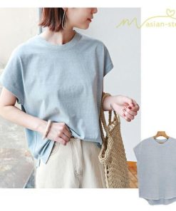 tシャツ・カットソー | Tシャツ Tシャツ レディース トップス ピグメント加工 フレンチスリーブ Tシャツ カットソー スリット 半袖 カジュアル 女性着 無地 普段 トップス シンプル